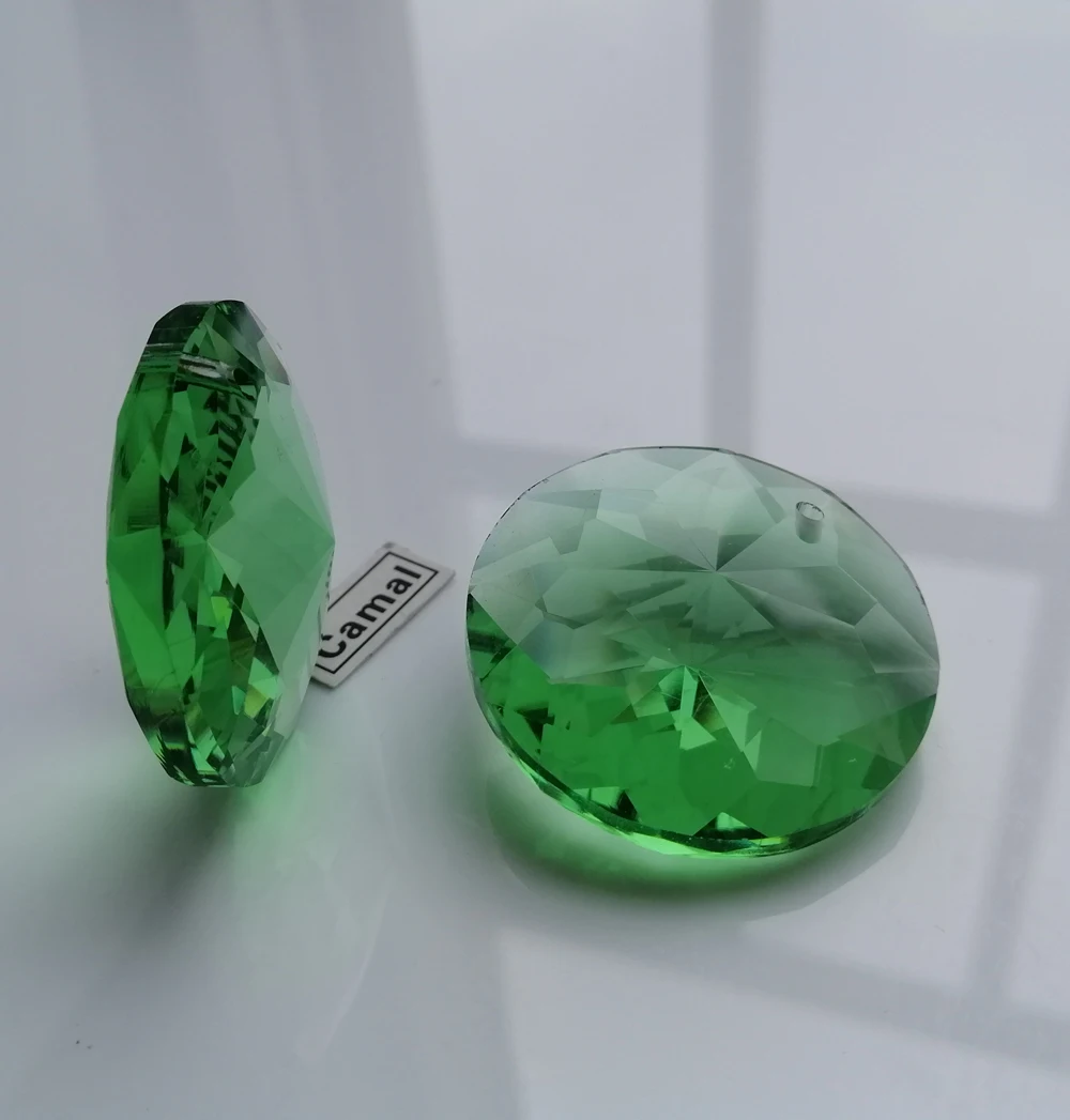 

Camal 2PCS 30mm Light Green (Hearts&Arrows) Faceted Crystal Sun Prisms Chandelier Pendant Jewelry Hanging Ornament SunCatcher