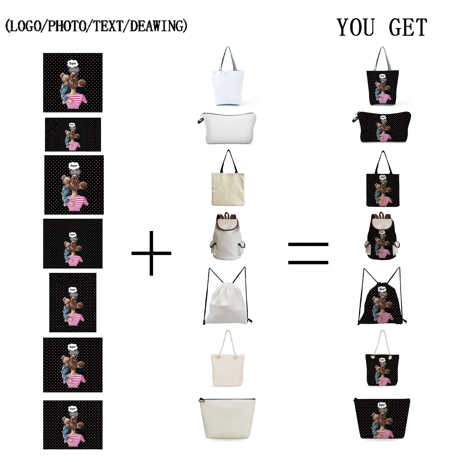 Индивидуальная Складная Сумка-тоут из полиэстера и льна Большая вместительная