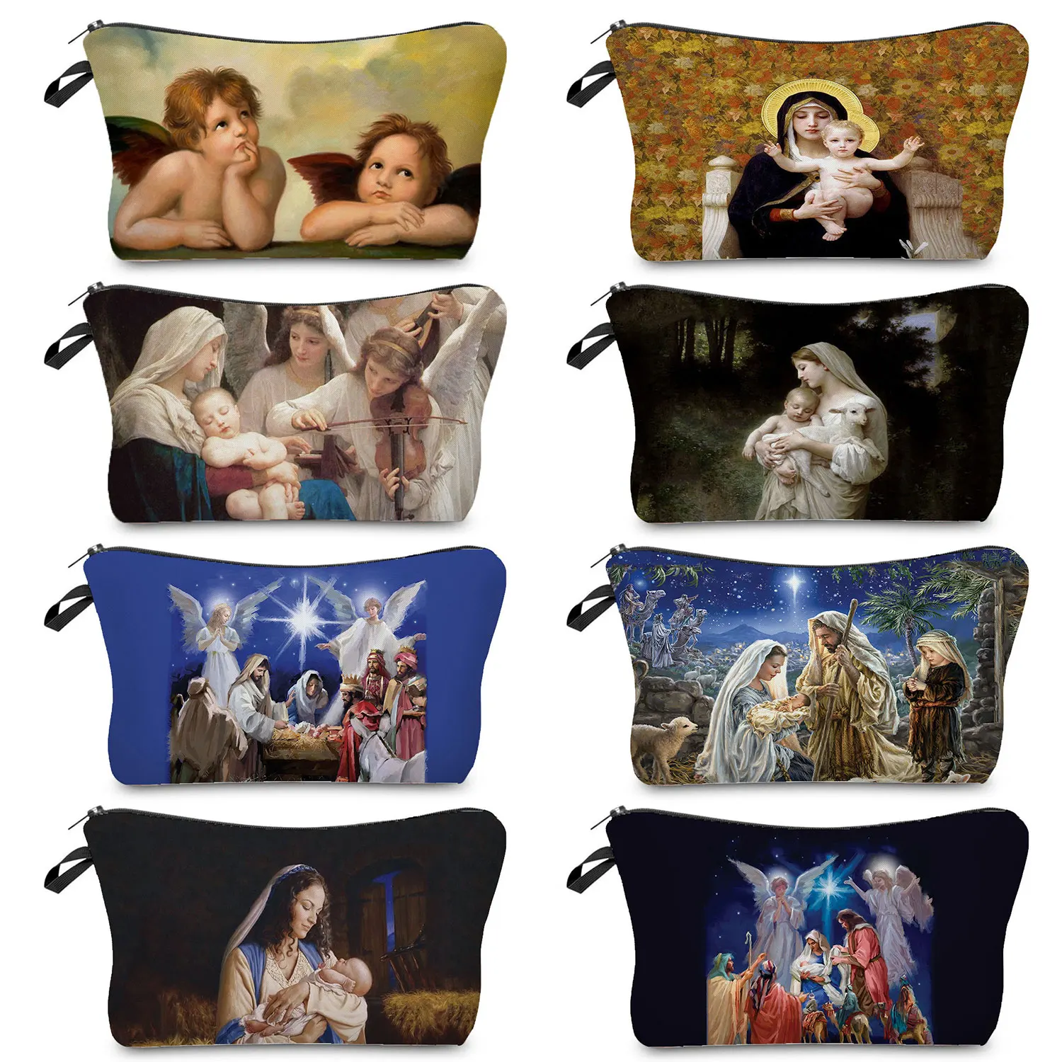 

Makeup Bags Beautiful Goddess Child Print Personally Travel Toiletry Bag Women's Cosmetic Bag Kind Lady Mom Pattern Customizable