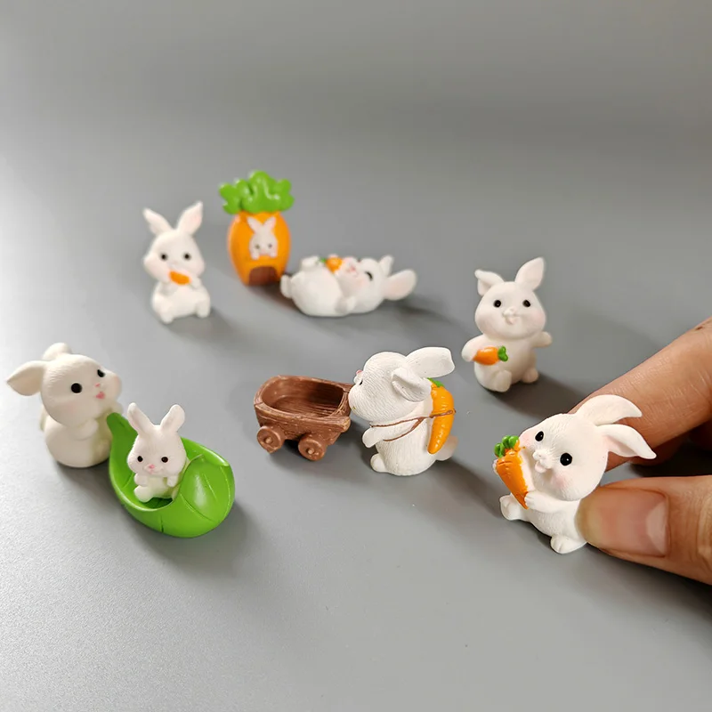 10 шт. милая фигурка кролика с горячей морковью пейзаж сделай сам домашний