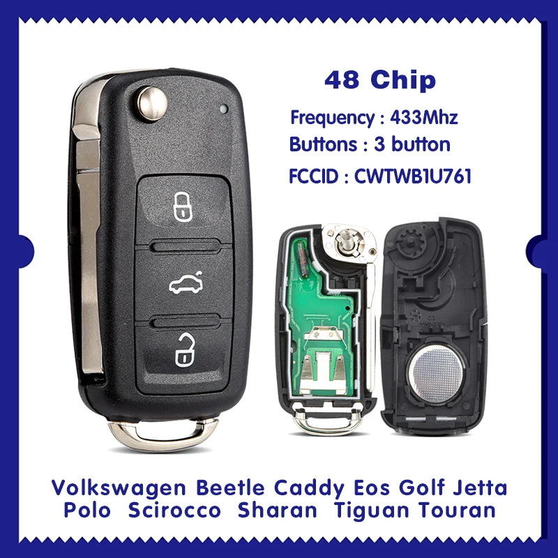 

5K0 837 202 AD Beetle Golf Mk6 Caddy Jetta 434MHz With ID48 CN001052