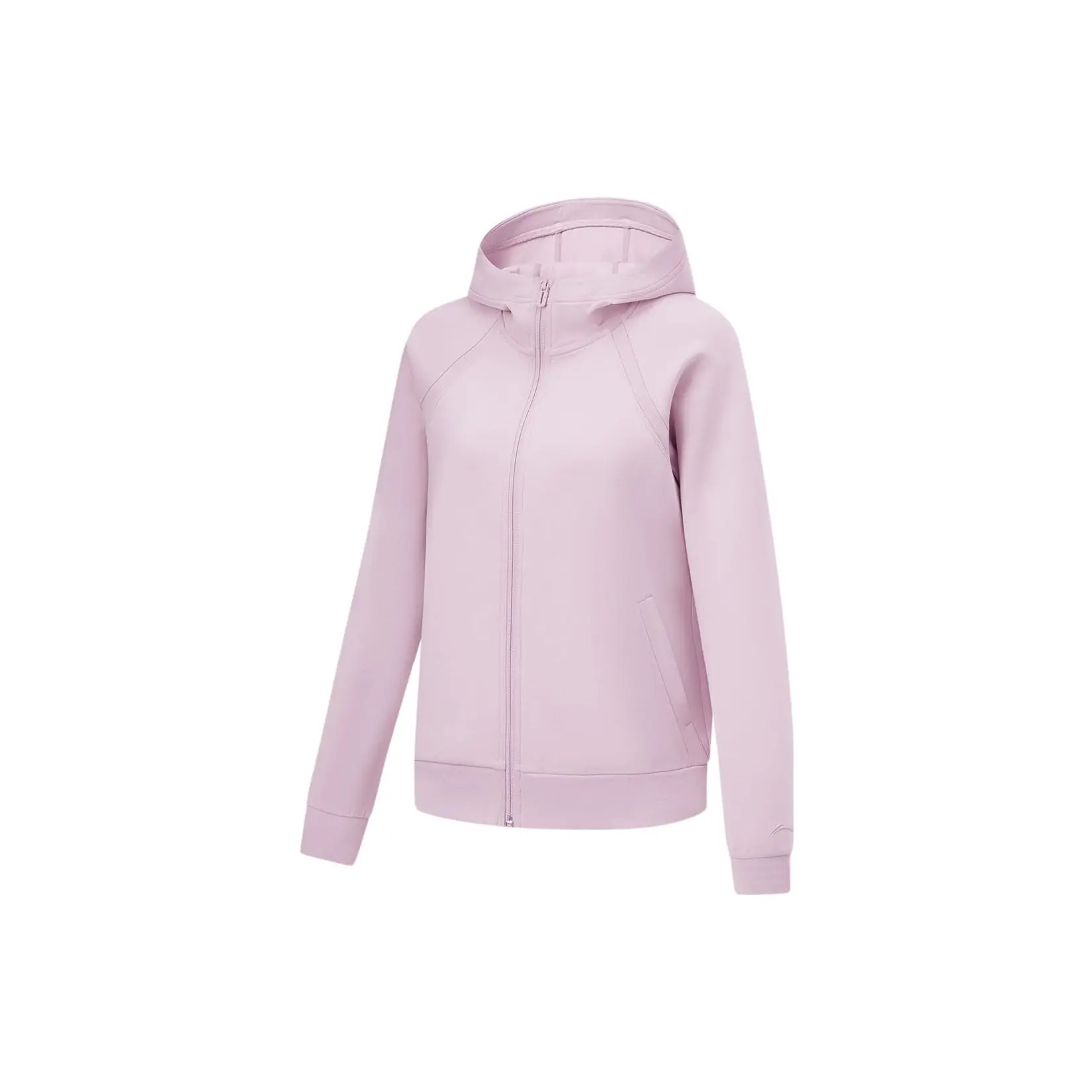 Удобная однотонная куртка с капюшоном Li-Ning женские куртки цвет лотоса-Розовый