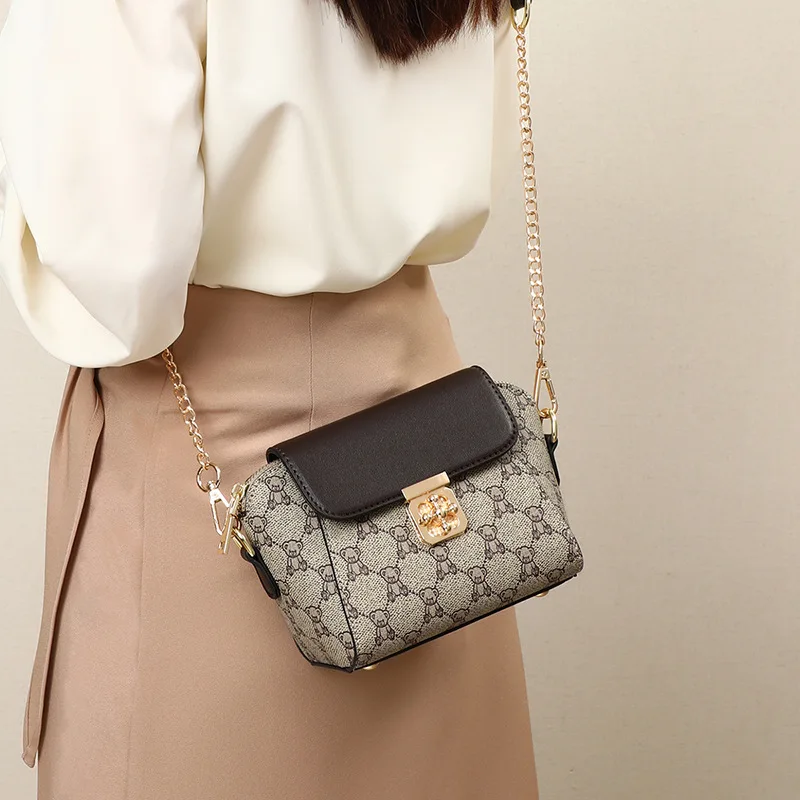 

Paparazzi classic womens shoulder bags High Quality lock zipper metal chains Crossbody bags for female lady fashion bucket bag