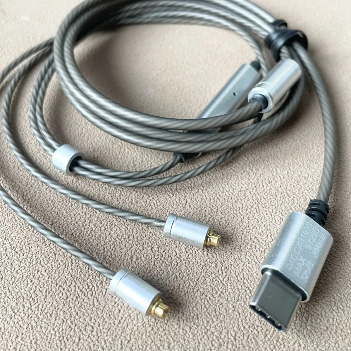 Кабель MMCX серебристый 32 бит CX3 1993 и MAX97220 Type-c для наушников Shure SE215 SE535 UE846 SE315