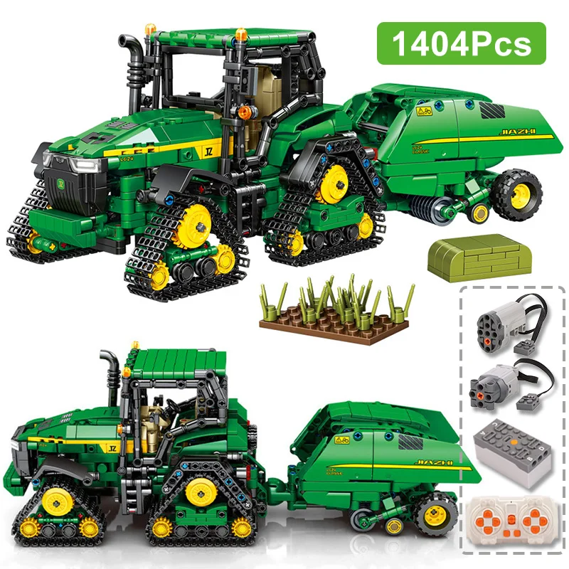 

Technical 1404Pcs Remote Control Harvester Engineering Vehicle Model Building Blocks City Mechanical Farm Bricks Toys Kids Gifts