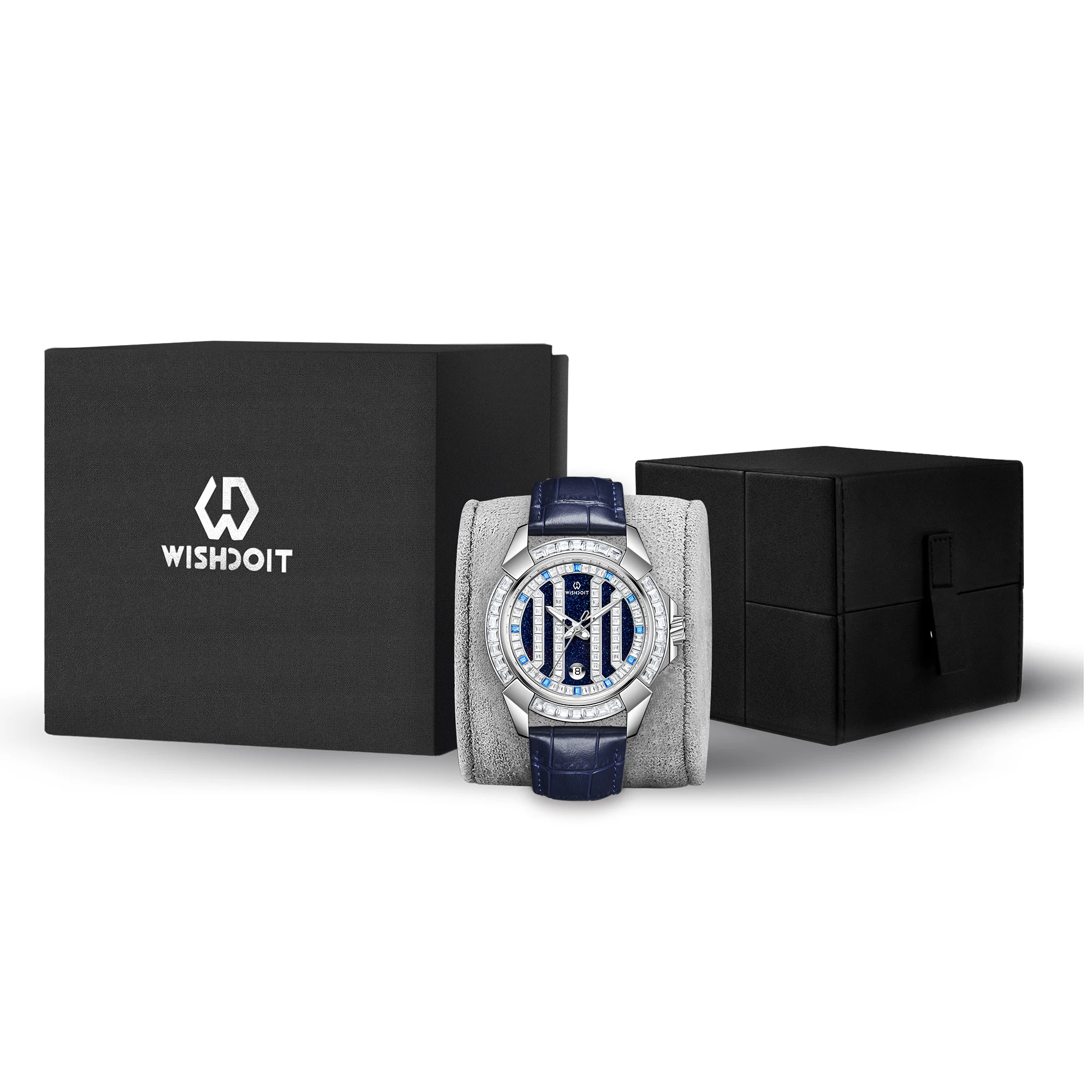 Wishdoit Мужские кварцевые часы синего цвета
