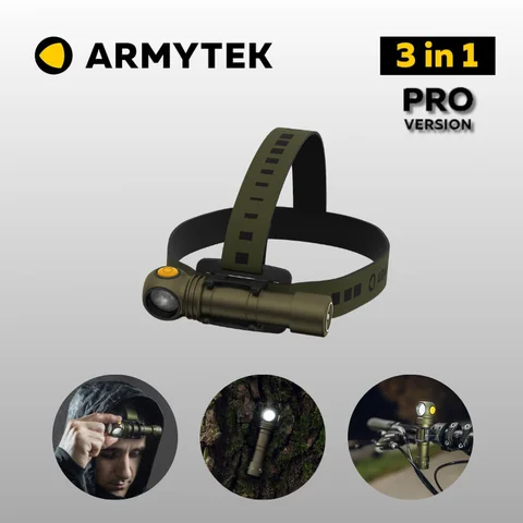 Фонарь налобный Armytek Wizard C2 Pro, белый свет, оливковый