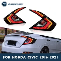 hcmotionz led tail lights assembly for honda civic 2016 2021 car styling rear lamps accessories start up animation back lights