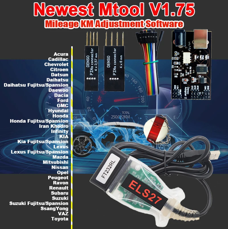 Новый полный набор инструментов для коррекции пробега Mtool V1.75 программатор