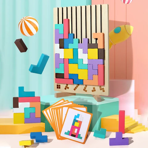 Развивающие игрушки Игрушки Монтессори 3D Русская строительная игрушка для детей 3, 4, 5, 6, 7, 8, 9, 10 лет, мальчиков и девочек