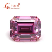 1 5ct pink red color retangle shape emerald cut shape moissanite loose stone for jewelry making