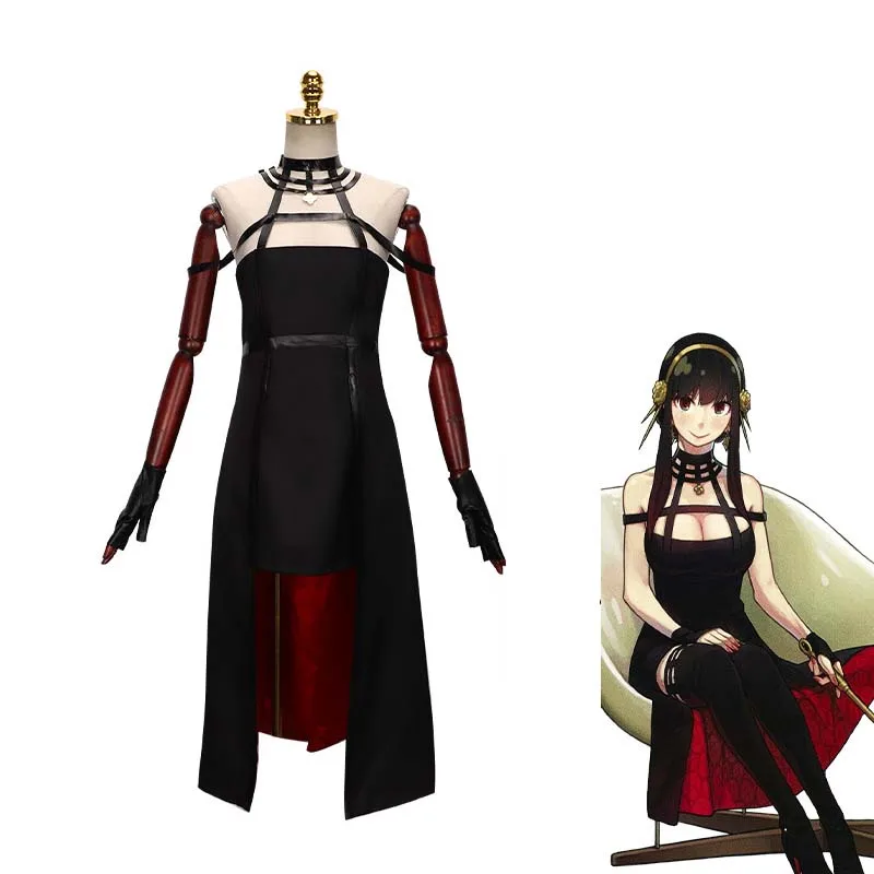 

Anime Spy X Family Yor Forger Cosplay Costumes for Women Halloween Disfraces Mujer Disfraz Dress Clothes Outfit Feminino