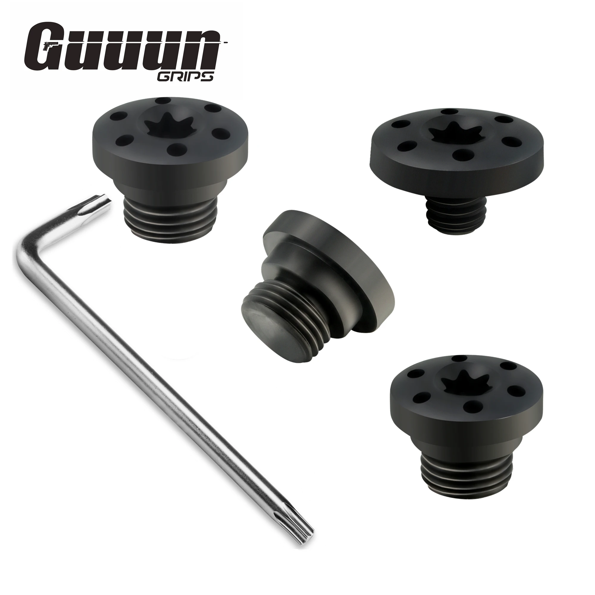 

Guuun Screws for Taurus PT92 / PT99 Grips, 1 Thin Screw and 3 More Thicker Black T2-Screw-L