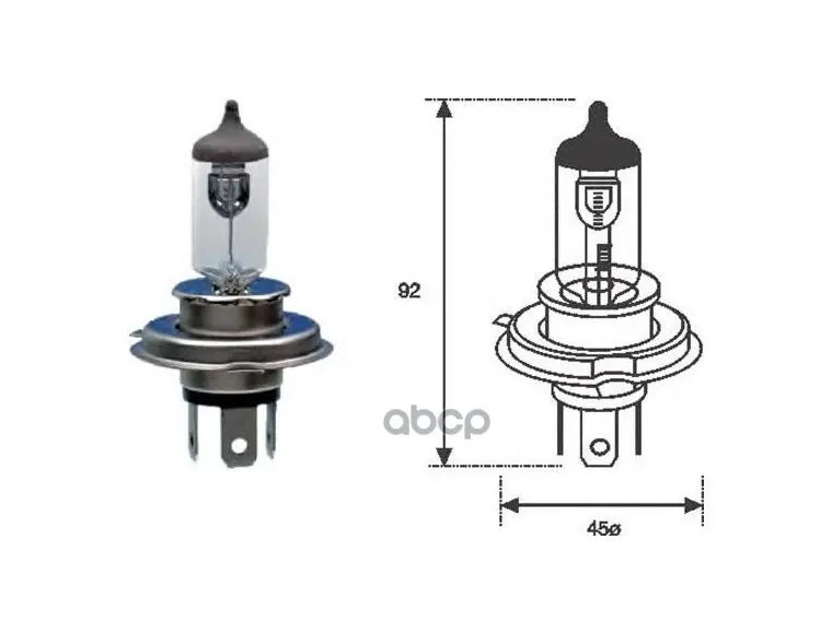 Лампа H4 12v [Standart] 60w/55w 12v  P43t MAGNETI MARELLI арт. 002555100000