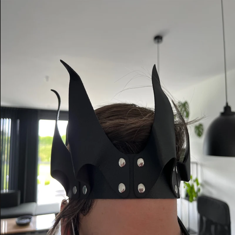 Маска женская кожаная многоразовая Фетиш-маска для взрослых аксессуар Хэллоуина