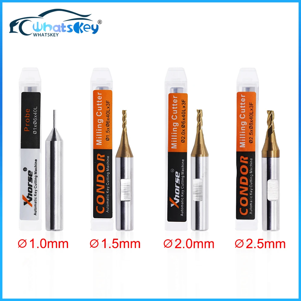 

Xhorse 1.0mm 1.5mm 2.0mm 2.5mm Milling Cutter for CONDOR XC MINI Plus XP-005 XC-007 Dolphin XP Key Cutting Machine