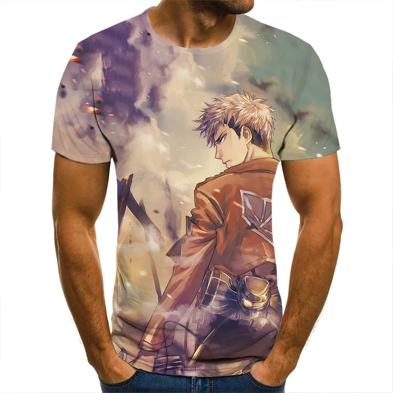 

Newest Crew Neck 3D T Shirt Cotton Unisex Loose Versatile Classic Top 1W8