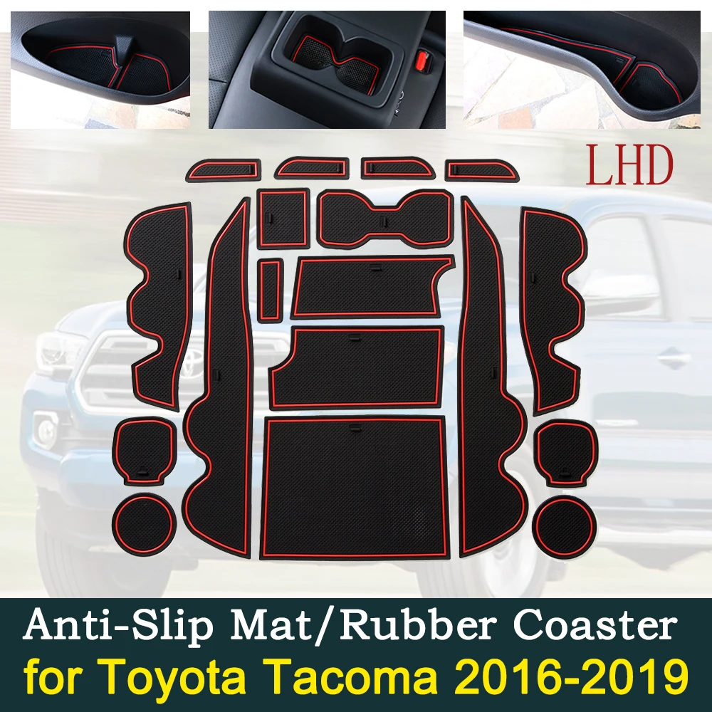 

Противоскользящая резиновая насадка на дверь для Toyota Tacoma MK3 N300 2016 2017 2018 2019, коврики с пазами, аксессуары для украшения интерьера автомобиля