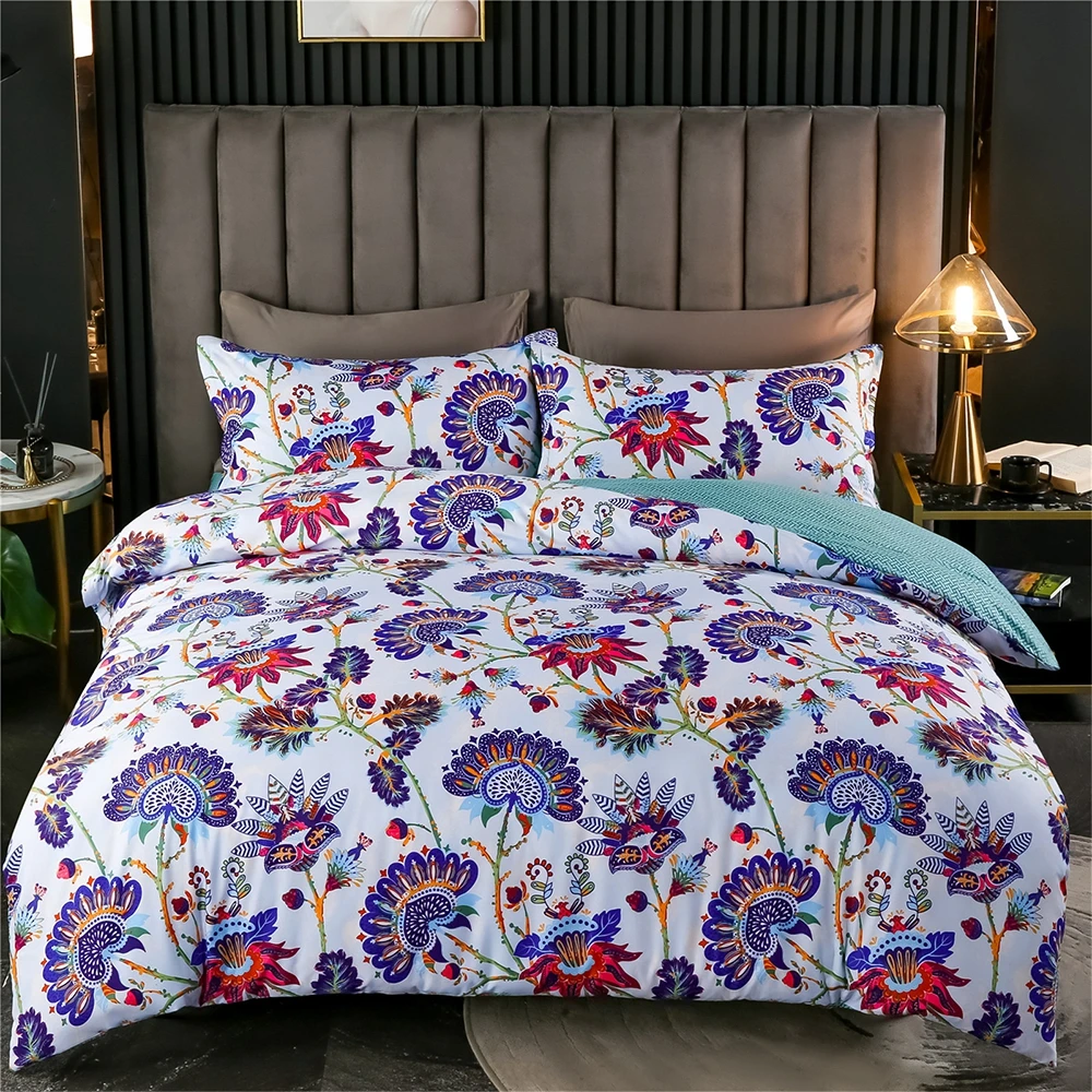 

Evich Bohemia Style Bedding Sets of 3Pcs Multi Size Luxury Printing Pattern Current Season Quilt Cover and Pillowcase Homehold