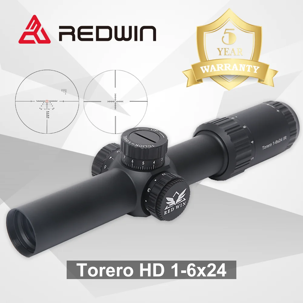Монотрубка Red Win Torero CQB HD 1-6x24 30 мм регулируемая револьверная точка 1/5Mil со стеклом и
