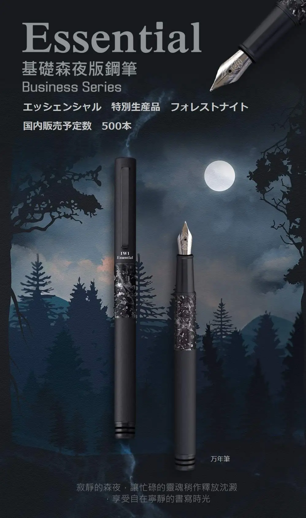 Перьевая ручка IWI Extra Fine Point Essential Forest Night |