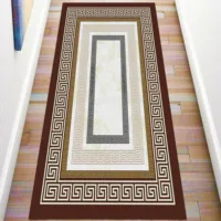 Woven Brown Burgundy Turkish Area Rug Fashion Carpet Floor Soft Modern Decoration Home Decor Thick Runner Durable Kilim