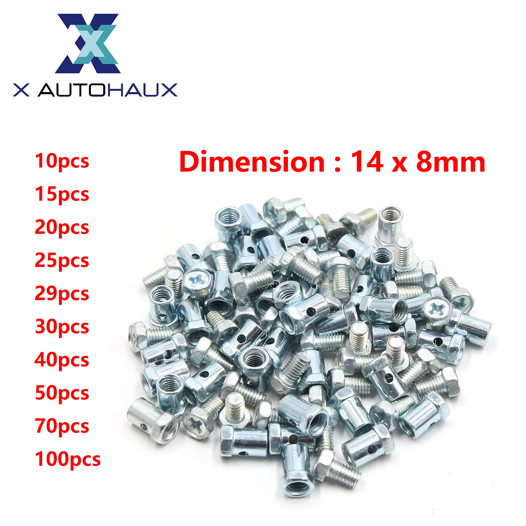 

X Autohaux Universal 10/20/30/40/50/70/100pcs 5mm Dia Brake Line Cable Wire Fixed Screws Fastener For Motorcycle Accessories