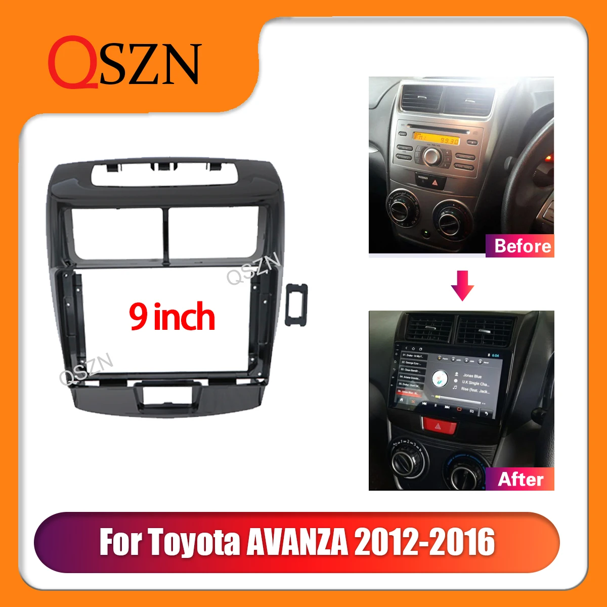 

9 Inch Car Frame Fascia Adapter For TOYOTA Avanza Veloz Daihatsu Xenia 2012-2016 Stereo Panel Dashboard Kit Installation 2 Din