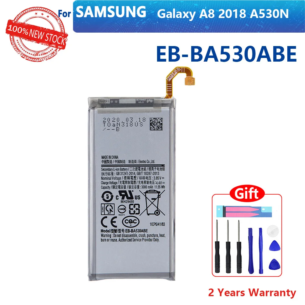 

Оригинальная емкость 3000 мАч аккумулятор для Samsung Galaxy A8 2018 A530 EB-BA530ABE A530F A530K/L/S/W A530N/DS батареи и инструменты