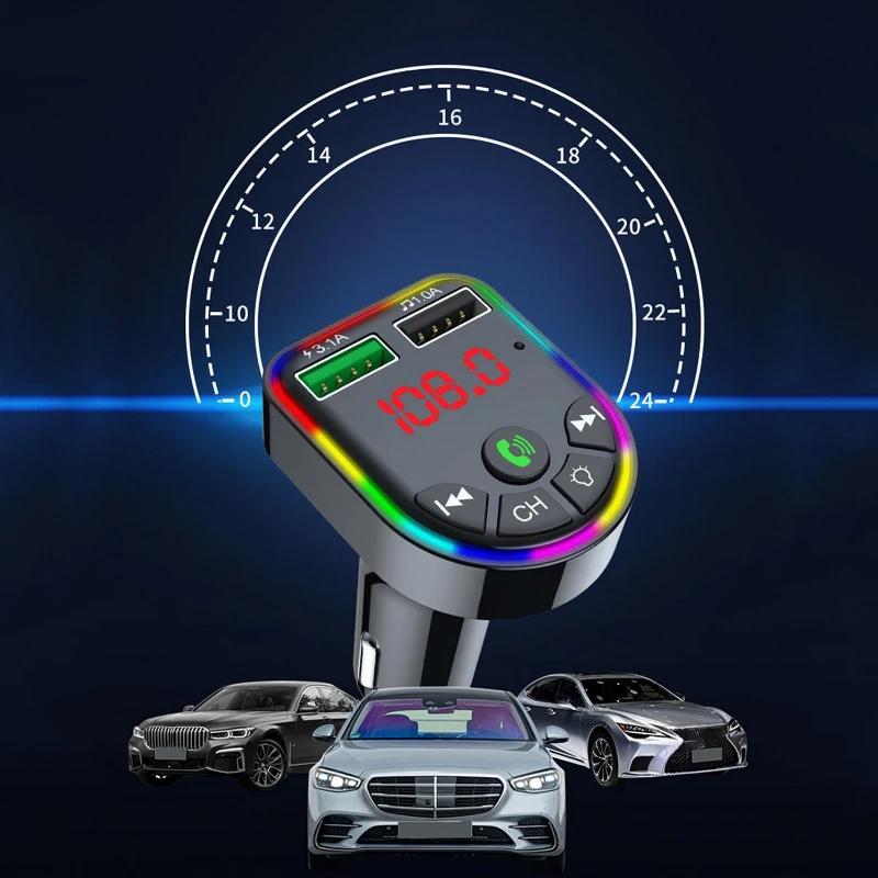FM трансмиттер TDS TS-CAF16 RGB Bluetooth 87.5-108 МГц (100 кГц) MP3 / APE FLAC WAV |