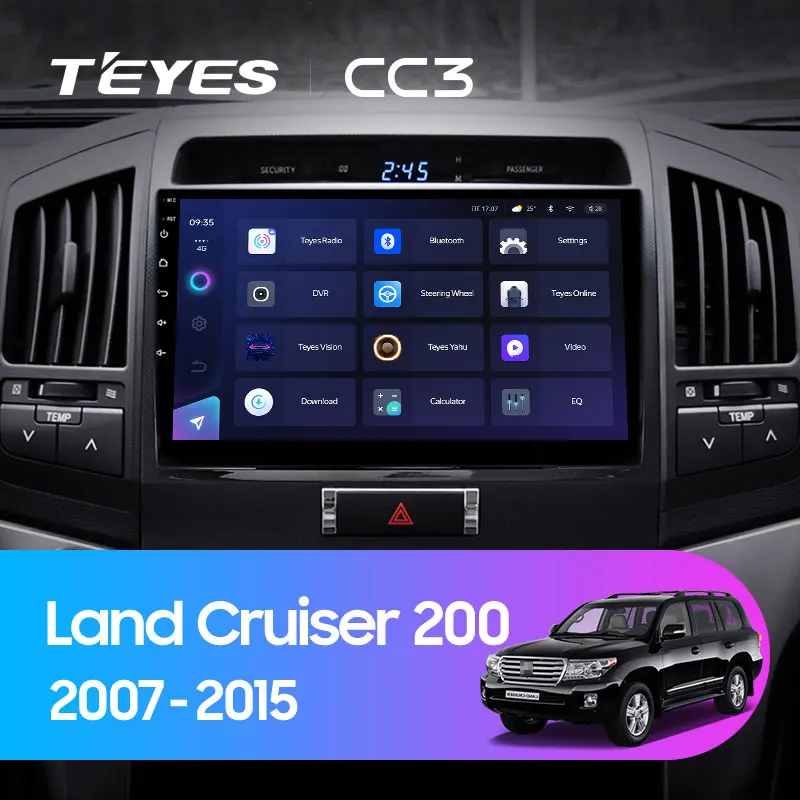 TEYES CC3 Штатная магнитола For Тойота Ленд Крузер Toyota Land Cruiser 11 200 2007 - 2015 до 8-ЯДЕР 6 + 128ГБ