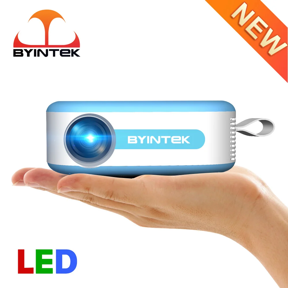 

BYINTEK C520 Pocket Pico Portable LCD Video Movie Multimedia Home Theater Mini LED HD 1080P Projector with Handle for 4K Cinema