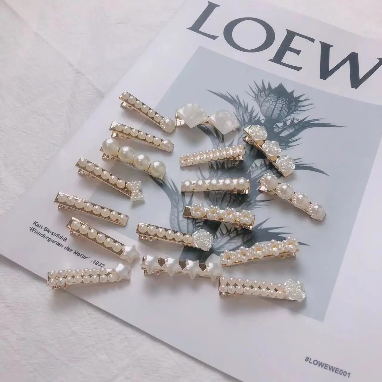 

Juorest Cute Women Pearl Hairpin Fashion Star Heart Handmade Hairpin Set Casual Girl Y2K Sexy White Summer Accessories Hairpin