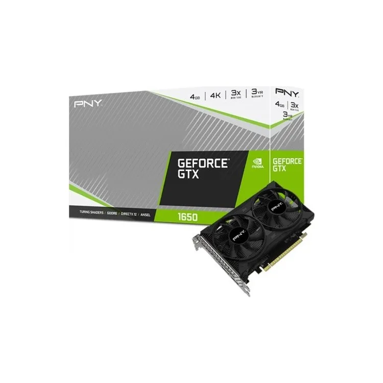 PNY GeForce GTX1650 Dual Fan 4GB GDDR6 128-битная видеокарта DX12 VCG16504D6DFPPB