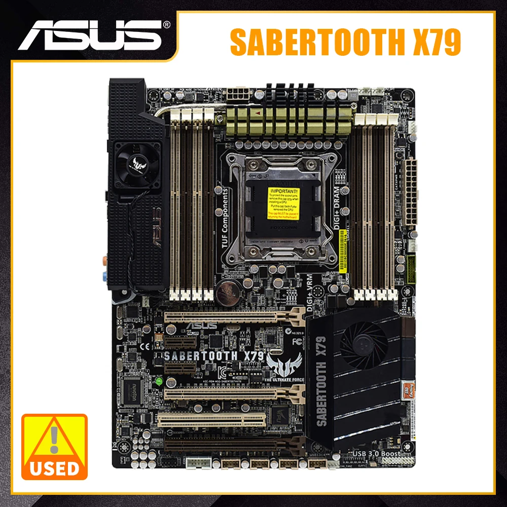 

ASUS SABERTOOTH X79 комплект Xeon X79 материнская плата для майнинга LGA 2011 поддержка процессора X79 E5 2650 v2 8 × DDR3 64 Гб PCI-E 3,0