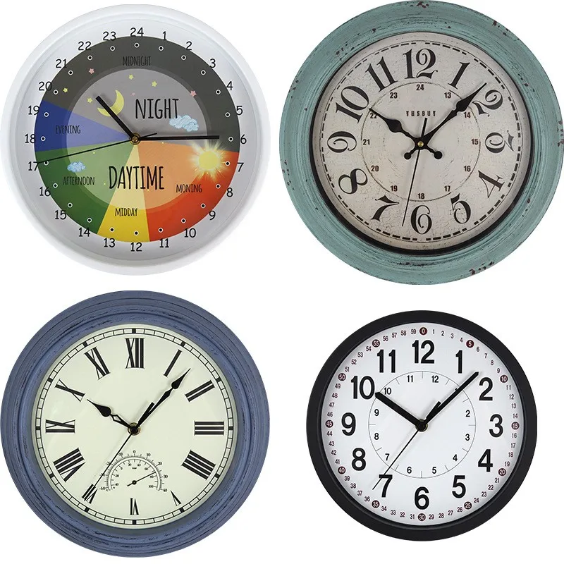

Wall Clock With Humidity Thermometer Simple Timepiece Household Pendulum