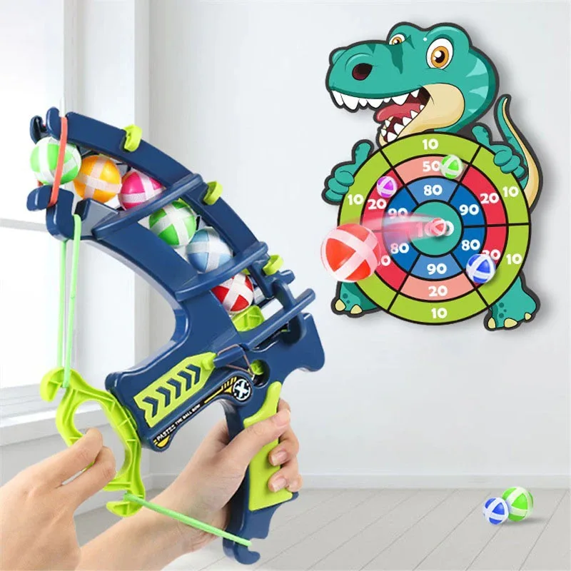 

Slingshot Target Sticky Ball Dartboard Dinosaur Creative Outdoor Games Garden Child Throw Sports Fun Gun Dinosaur Doll Model
