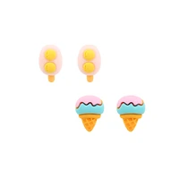 summer ice cream stud earrings cute 925 sterling silver dessert earrings girl jewelry