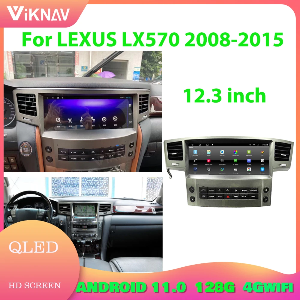 

Автомобильный радиоприемник 12,3 дюймов Android для Lexus LX570 2008-2015, мультимедийный плеер 2Din, автомобильный стереоприемник, головное устройство с GPS-навигацией