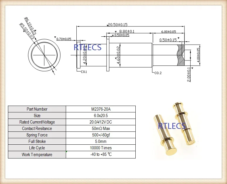 

2 шт. Тестовый зонд RTLECS Mx 20 А 12 В