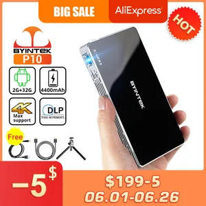BYINTEK P10 Смарт Android Wifi мини карманный Pico Портативный ТВ LED DLP мобильный 1080P домашний кинотеатр проектор для смартфона 4K кинотеатр