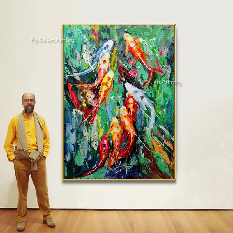 

Картина маслом Koi Fish FLY OIL ART