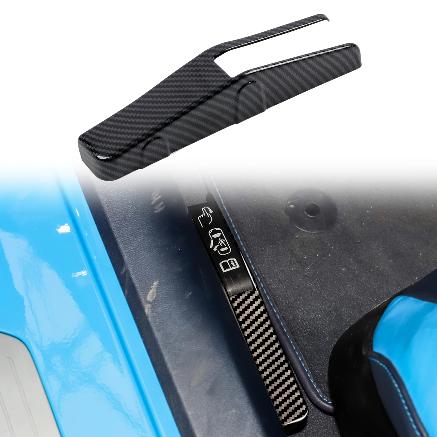 

LHD! Автомобильные аксессуары для Chevrolet Corvette C8 2020-2023, АБС-пластик, карбоновая внутренняя дверная ручка, декоративные полосы, крышка, 1 шт.