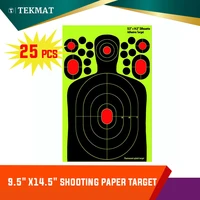 tekmat tactical accessories 25 pieces reactive handgun shooting paper target 9 5 x 14 5 in splatter self adhesive yellow xhunter