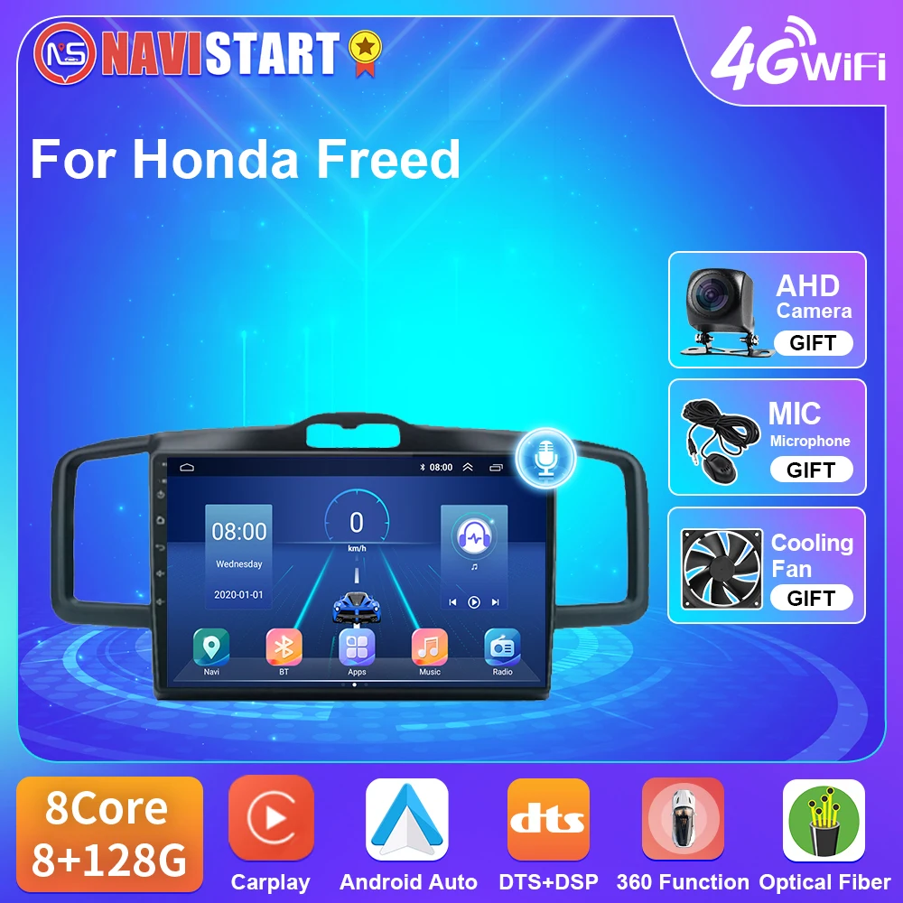 

Автомагнитола NAVISTART T5, мультимедийный проигрыватель с GPS-навигацией, без DVD-проигрывателя, на платформе Android 10, для Honda свободный Спайк 2008-2016, типоразмер 2 Din