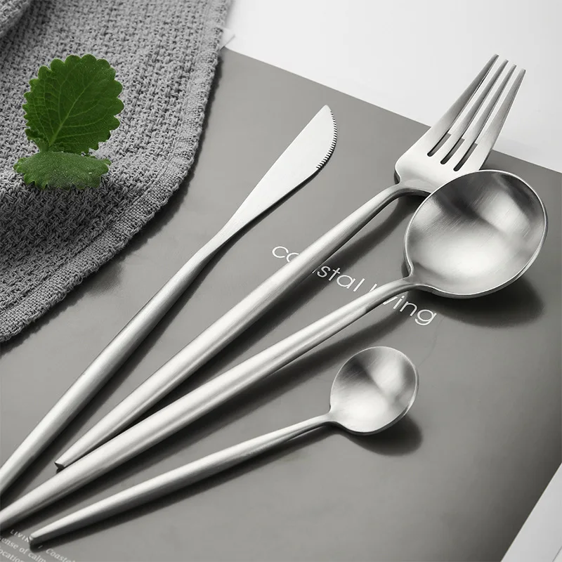 

Portugal's Same 304 Stainless Steel Western Tableware Hotel Western Style Knife Fork And Spoon Set Steak Knife Spoon And Fork