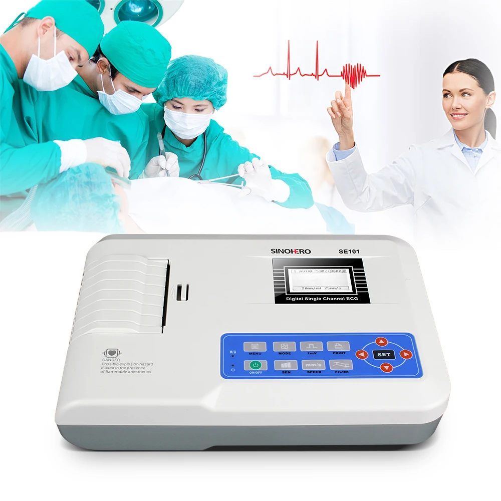 

SINOHERO SE101 Protable Single Channel Electrocardiograph ECG Machine with Thermal Printing Medical EKG Device Cardiac Monitor