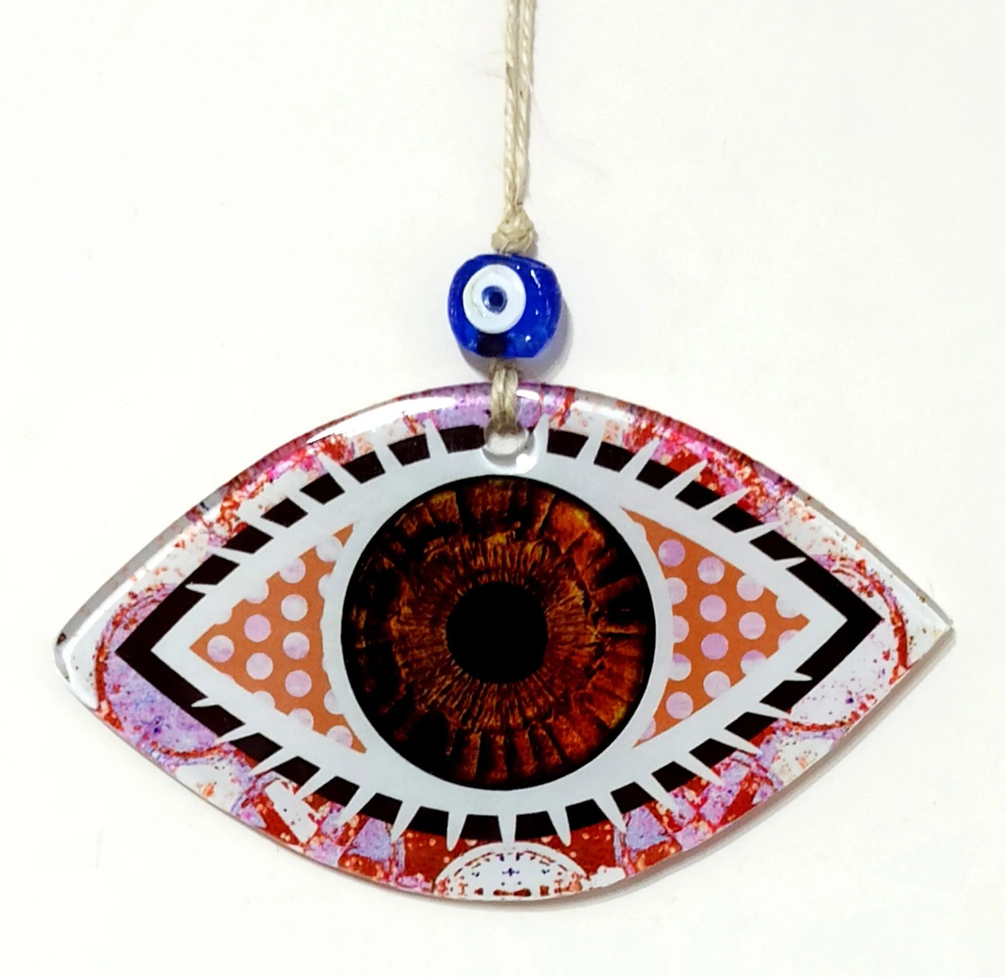 

Brown Eye Pattern Fusion Glass Wall Decoration