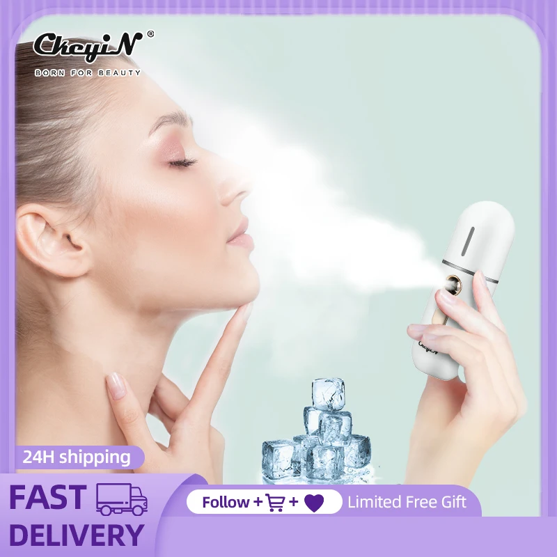 

CkeyiN USB Rechargeable Humidifier Mini Nano Face Steamer Nebulizer Face Moisturizer Facial Skin Care Sprayer Beauty Instruments