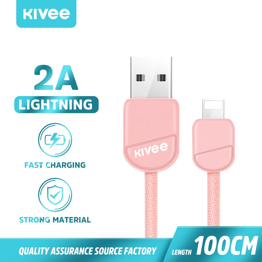 

KIVEE USB Charge 1M 2A Data Cable Lightning Type C Micro USB Phone Cable For iPhone 11 8 X XR iPad Huawei Xiaomi Samsung